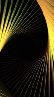 Yellow gleaming corridors. Design.A black background with yellow wrapping creates a small moving space in the animation. video
