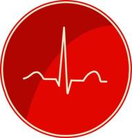 heart rhythm set, Electrocardiogram, ECG - EKG signal, Heart Beat pulse line concept design isolated on red circle background vector