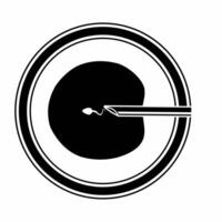 Ivf procedure silhouette in reverse black and white color illustration vector