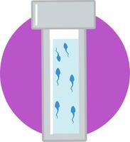 Sperm analysis count for ivf procedure conceptual illustration of the mciroscope and sperm cells. Fit to show step by step of ivf procedure vector
