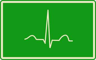 heart rhythm set, Electrocardiogram, ECG EKG signal, Heart Beat pulse line concept design isolated on green square background vector