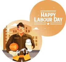 Engineer Happy Labour Day vector