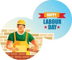 Bricklayer Happy Labour Day vector