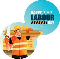 Building worker Happy Labour Day vector