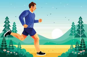 Morning Run in the Mountain vector