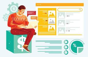 Making Money from Online Business vector