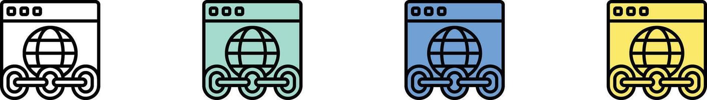hyperlink icon. Outline, Green, Blue and Yellow Style Design Isolated On White Background vector