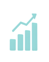 a graph chart icon with a upward arrow png