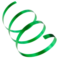Festive green ribbon, swirling elegantly, on transparent background. Perfect for St. Patrick's Day celebrations, joy and festivity of the holiday, adding a playful and decorative touch. 3D png