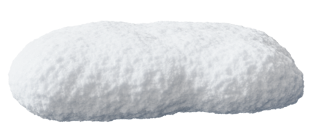 Realistic snow heap, cap on transparent background. Cut out snowy element. png