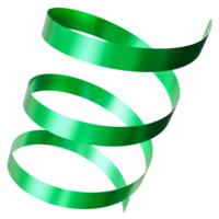 Green ribbon, swirling elegantly, on transparent background. Perfect for St. Patrick's Day celebrations, joy and festivity of the holiday, adding a playful and decorative touch. 3D render. png