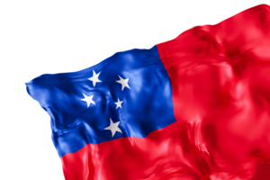 Realistic flag of Samoa with folds, on transparent background. Footer, corner design element. Cut out. Perfect for patriotic themes or national event promotions. 3D render. png