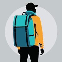 man with a backpack vector