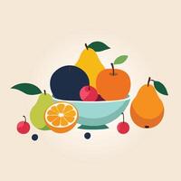 Bowl of fruit vector