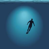 Man swimming in the ocean vector