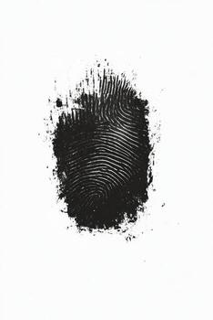 A close-up view of a unique fingerprint pattern highlighted against a dark background photo