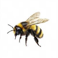 Detailed illustration of a bee in flight showcasing its distinctive coloring and features photo