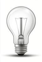 A glowing orange light bulb illuminating a soft background in a creative design concept photo