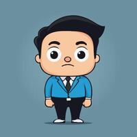 cartoon man in blue suit and tie vector