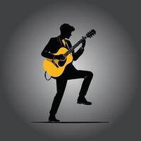 Man playing the guitar vector