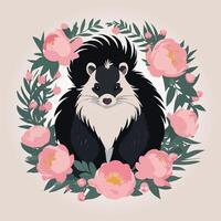 Badger Blooms Wreath vector