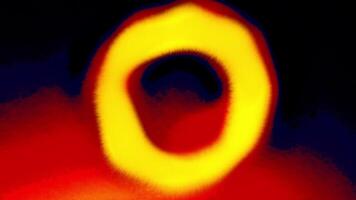Background with pulsating warm ring. Motion. Effect of thermal visor with moving ring. Living warm ring moves and pulsates video