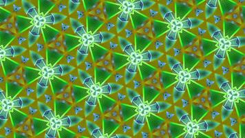 Kaleidoscope effect. Motion.Yellow backlit patterns in cartoon animation. video