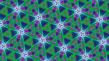 Abstract background with animation of mosaic pattern of different fractal figures. Motion. Kaleidoscopic transforming pattern. video
