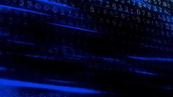Digital background with glowing values. Motion. Encrypted digital code in stream of numbers. Computer stream of numbers with glowing values video