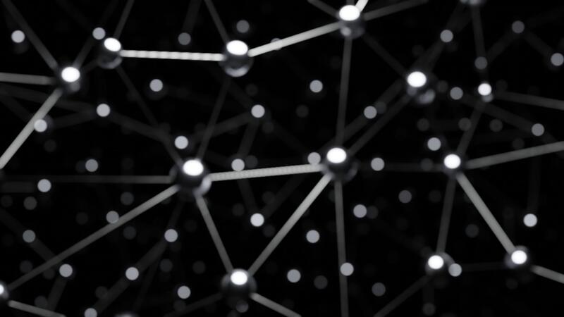 Black background. Design. Triangular grids bonded together in gray made ...