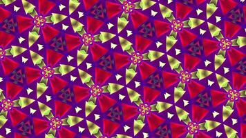 Abstract background with animation of mosaic pattern of different fractal figures. Motion. Kaleidoscopic transforming pattern. video