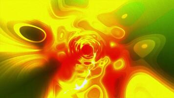 Yellow and red tunnel. Motion. A light tunnel made of thick slurry that rotates in different directions in 3D format. video
