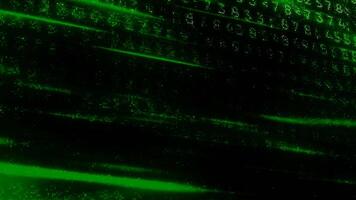 Background with matrix numbers appearing and glow. Motion. Numeric background with changing and glowing numbers. Computer background with glowing combinations of numbers in stream video