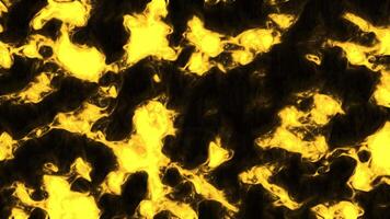 Yellow clouds in animation. Motion.Bright light gold patterns appearing like smoke on a black background in animation. video