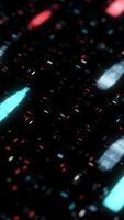 Multicolored abstract animation of moving neon spots and particles on black background. Animation. Animation of seamless loop, bright thick neon stains. video