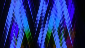 Black background. Motion.Bright lines of different colors move apart giving a light shadow of light in abstraction. video