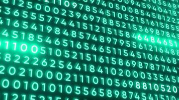 Background of set of numbers with highlighted. Motion. Set of program numbers in stream with certain numerical values. Numeric codes with glowing digits video