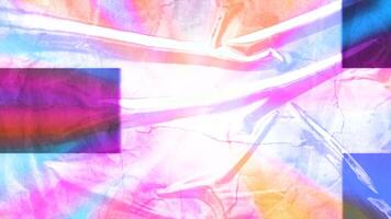 Colorful abstraction with moving shapes in front of draped fabric. Motion. Rainbow rays, moving stripes, dynamic action. video