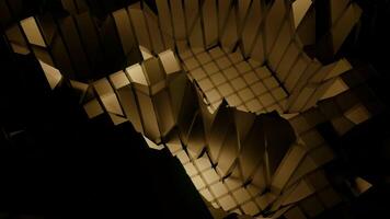 3D waves on surface of shimmering cubes. Design. Flickering waves of distortion on surface of squares. Rising waves on surface of squares video