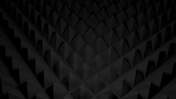 Background of pyramidal triangles on surface. Design. Surface with 3d pyramids like scales or needles. Background with triangular pyramids and sharp texture video