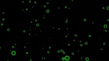 Stream of point molecules on black background. Design. Rising dots in fast stream on black background. Liquid molecules in abstract boiling stream video