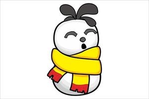 Adorable Christmas Snowman with his happy face vector