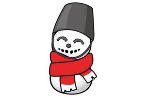 Adorable Christmas Snowman with his smiling face vector