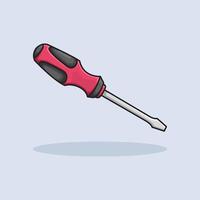 illustration Screwdriver. design Mechanic Screwdriver. Screwdriver repair Cartoon design illustration and icon for website, digital and print vector
