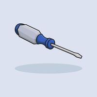 Screwdriver repair Cartoon design illustration and icon for website, digital and print vector