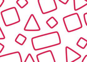 a white background with red and pink shapes and triangles. vector