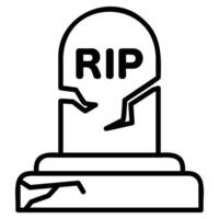 A black and white image of a tombstone with the word rip vector