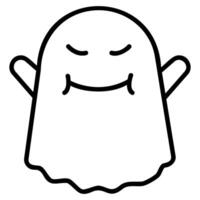 A cartoon ghost with eyes closed and arms crossed vector