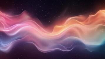 Colorful abstract wave pattern over a starry background creating a serene, cosmic atmosphere photo