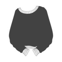 Stretched sweater with saggy long sleeves in grayscale. Ugly Sweater Day greeting design element idea. Isolated illustration Cards, poster, leaflets, banner, greeting, price, label or web promo vector